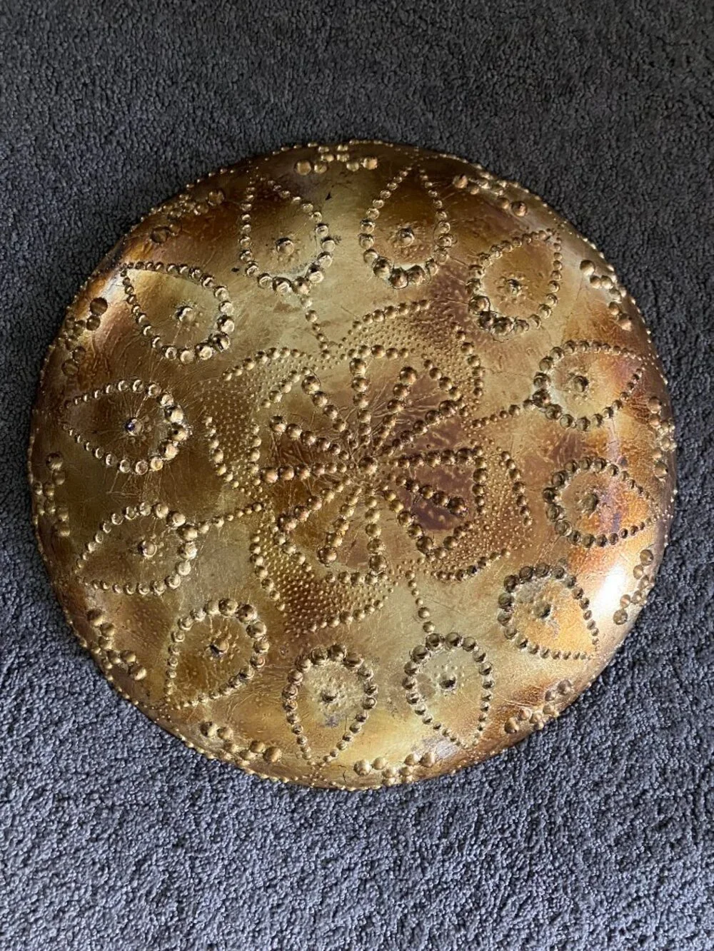 Stunning! Reverse-painted Turkish glass mandala platter. 15.5 inches